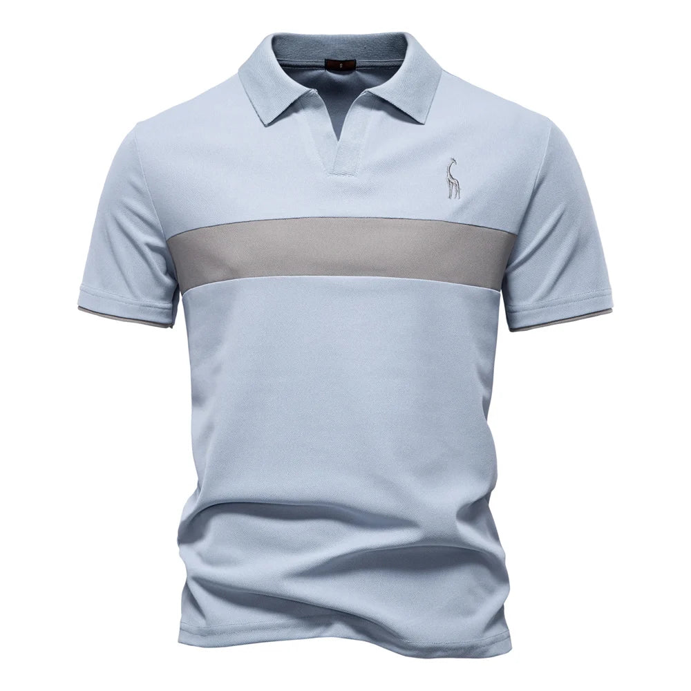 Polo Rayas Cuello V Verano Hombre | Ajustado Transpirable | Tallas S-XXL | Tico Trendy
