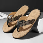 Chanclas Hombre Lino Tejidas Ligeras Interiores Silenciosas | Verano