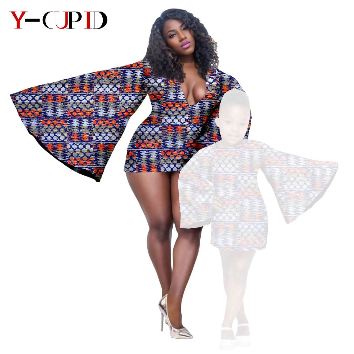 Vestido Dashiki y Mini Capa Madre e Hija | Tico Trendy