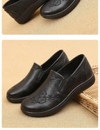 Mocasines Retro Marrones con Cuña | Cuero | Bailarinas Oxford | Talla Grande