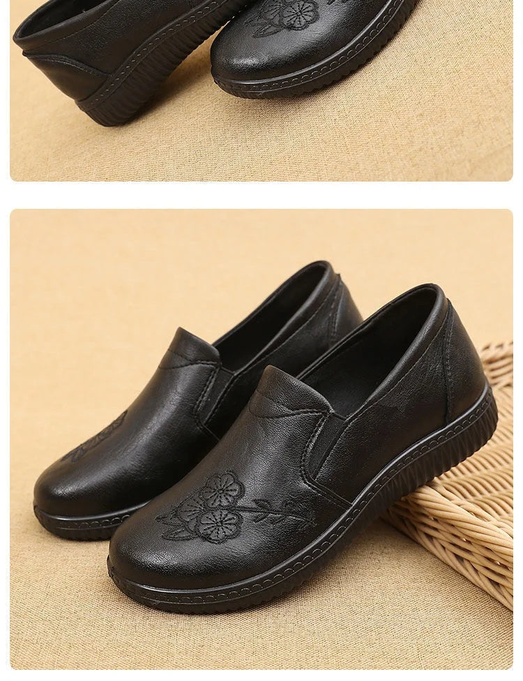 Mocasines Retro Marrones con Cuña | Cuero | Bailarinas Oxford | Talla Grande