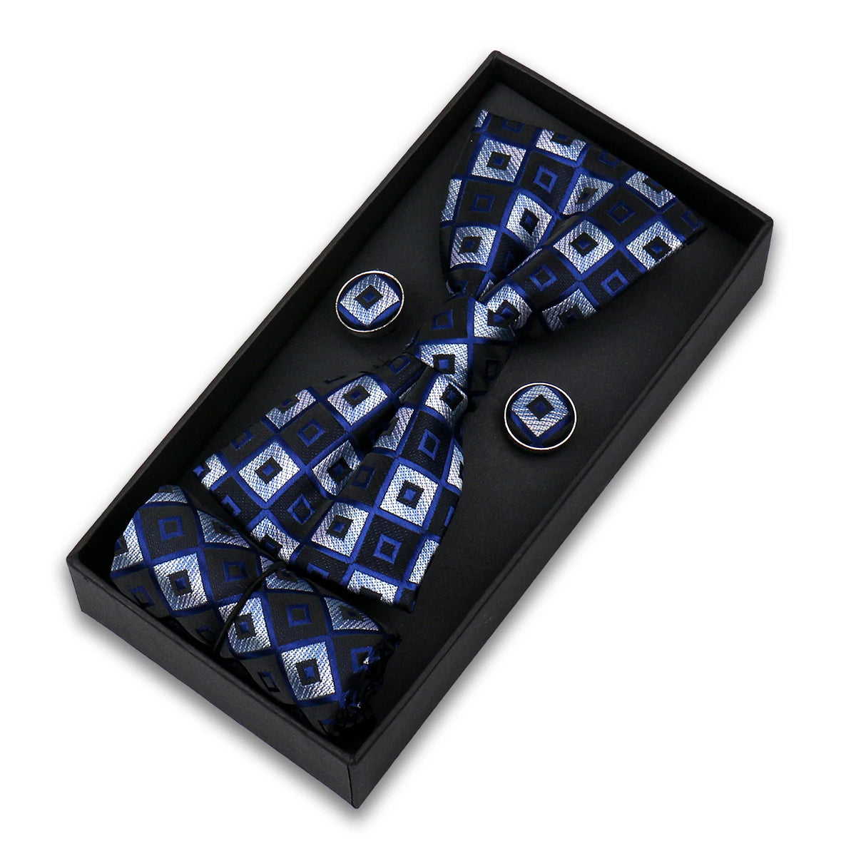Set de Pajarita Gemelos Pañuelo Cuadrado Regalo Para Hombres Elegantes