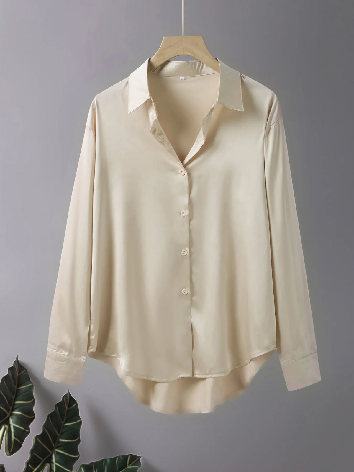 Blusa Acetato con Botones Plus Size | Manga Larga Oficina Otoño | Tallas 1XL-5XL | Tico Trendy