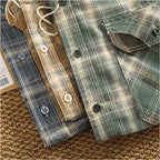 Camisa Casual Hombre | Cuadros Tartán | Algodón Puro | Manga Corta | Ticotrendy Costa Rica