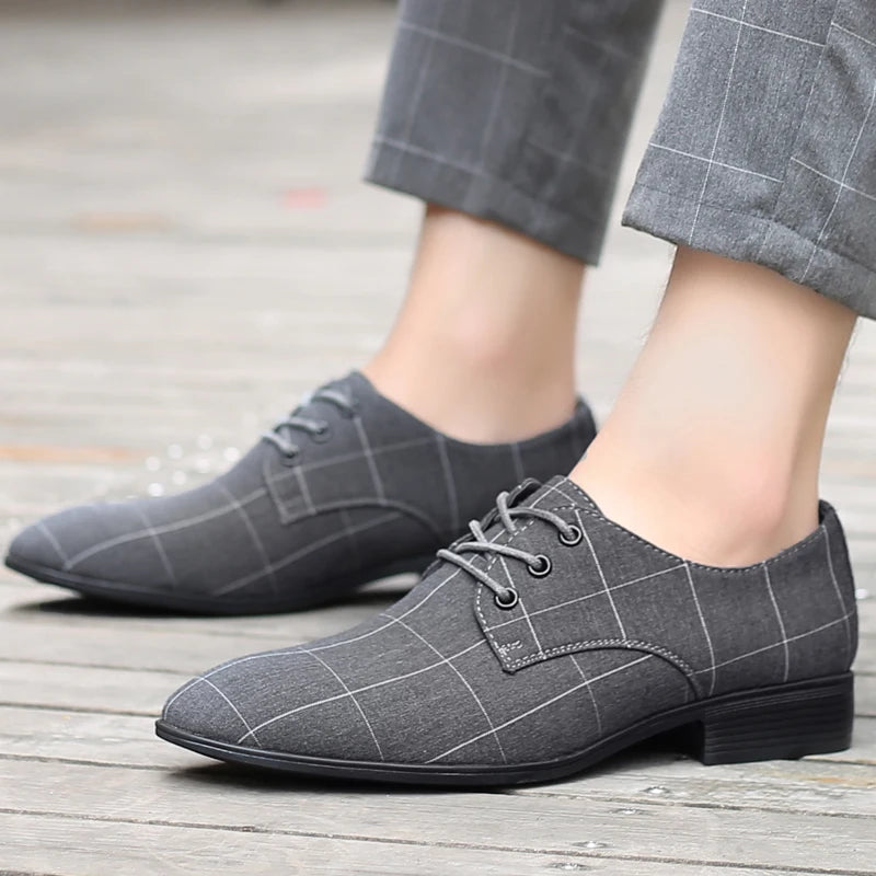 Zapatos Hombre Lona Formales Casuales Punta Puntiaguda Geométricos | Verano