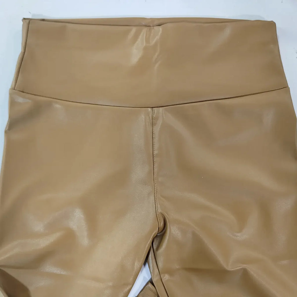 Leggings Push Up Cuero PU Mujer | Cintura Alta | Tallas Grandes