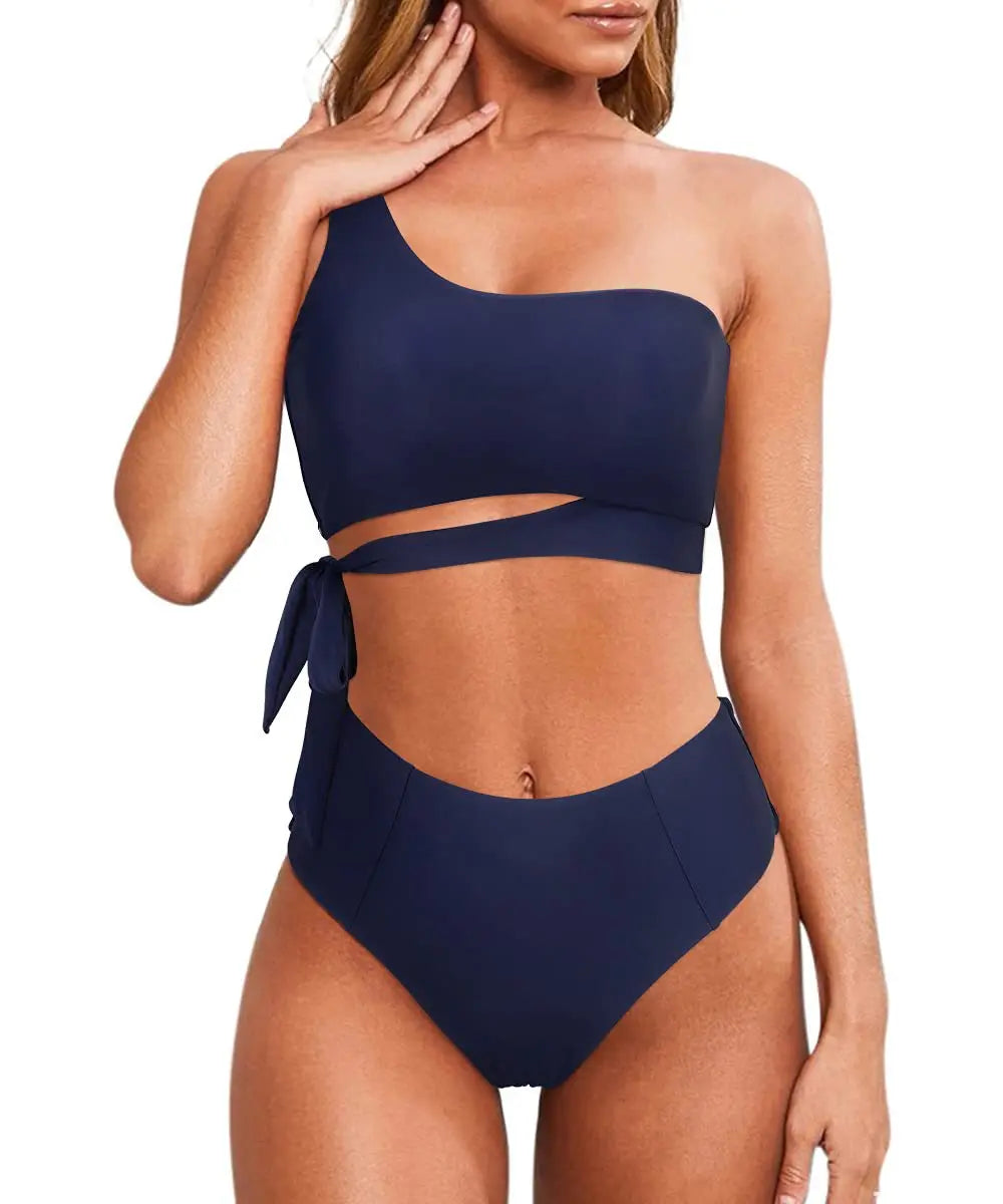 Bikini de Una Correa para Hombro - Traje de Baño Dividido