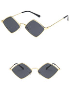 Gafas Sol Punk Rombo Pequeño Marco Metálico | Diseñador Tendencia UV400 Para Conducir