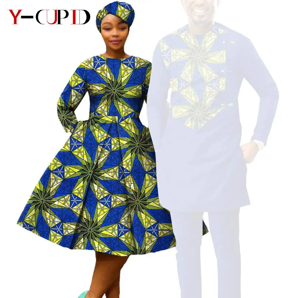 Vestido Dashiki Manga Larga Africano Pareja | Top y Pantalón | Tallas XS-6XL | Tico Trendy