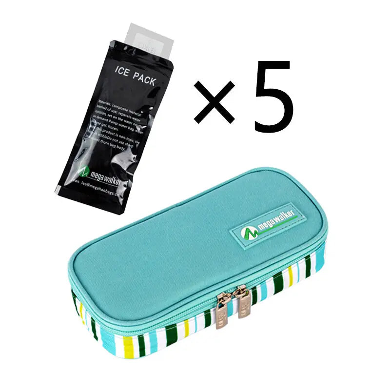 Caja enfriadora de insulina mega, bolsa de tamaño mediano, Estuche De Viaje de insulina para diabéticos con aislamiento portátil, bolsa de hielo de papel de aluminio de tela de nailon