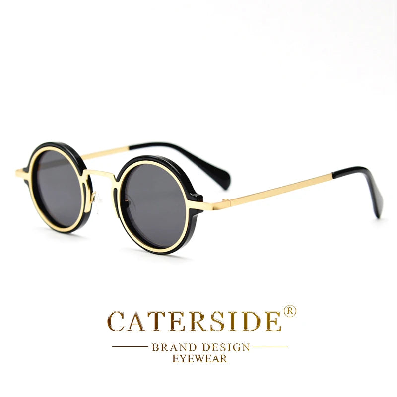 Gafas de Sol Polarizadas CATERSIDE | Redondas Retro | Marco Metal Punk