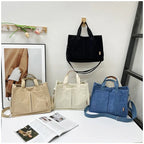 Bolso Hombro Pana Mujer Gran Capacidad Estilo Mensajero