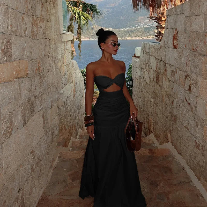 Vestido Largo Sin Mangas Elegante Playa Verano Mujer 2025