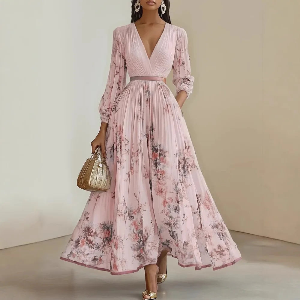 Vestido bohemio con cuello halter | Estampado floral, ideal para vacaciones