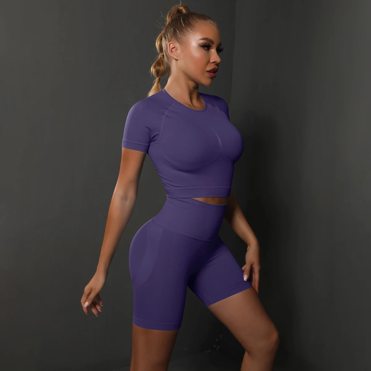 Conjunto Yoga Mujer Chaleco Espalda Descubierta | Shorts Cintura Alta | Secado Rápido