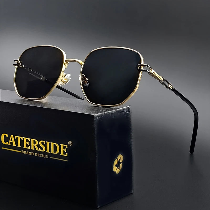 Gafas de Sol CATERSIDE Polarizadas | Lentes Poligonales | Montura Metal | UV400