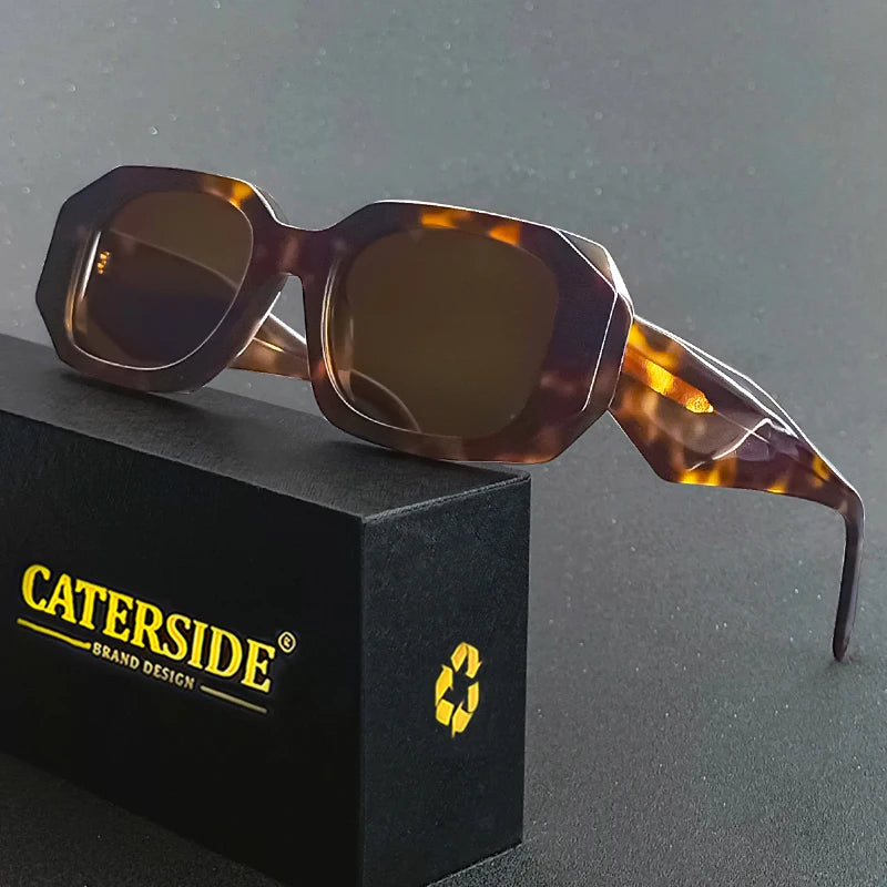 Gafas de Sol CATERSIDE Polarizadas | Montura Grande de Acetato Poligonal | UV400