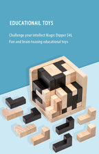 Rompecabezas de cubo 3D Luban entrelazado juguete educativo creativo de madera cerebro mente juego de aprendizaje temprano regalo para niños carta