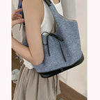 Bolso de hombro Simple de gran capacidad para mujer, bolsos de mano femeninos de color de contraste, bolsos de axilas casuales, bolsos de mano de moda para damas