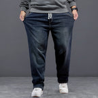 Jeans Extra Grandes para Hombre | Cintura Alta Elástica | Tallas 6XL-8XL | Color Negro Clásico | Ticotrendy