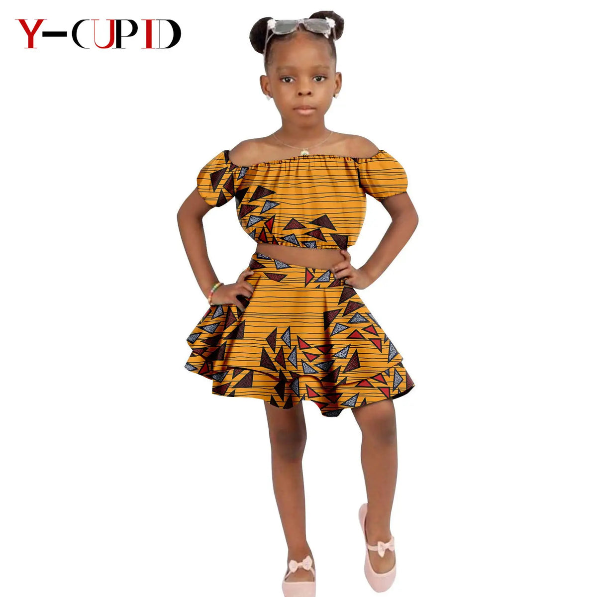 Conjunto Top Falda Volantes Ankara Niña | Casual | Tallas XS-XXL | Tico Trendy