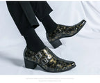 Zapatos Vestir Hombre Ticotrendy Piel Dividida Retro Punta Puntiaguda Boda | Con Hebilla