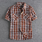 Camisa Cuadros Hombre | Algodón Lavado | Estilo Gótico | Manga Corta | Ticotrendy Costa Rica