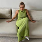 Conjunto de Falda Larga y Top de Punto | Cuello Alto | Elegante