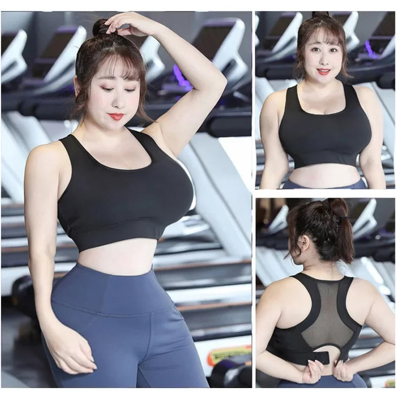 Cloud Hide-Top deportivo de S-5XL para mujer, sujetador de Yoga, sostén push-up, camiseta de gimnasio BH, ropa deportiva a prueba de golpes, Top de talla grande