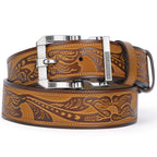 Cinturón Tico | Cuero Auténtico | Hebilla Vintage | Estilo Casual