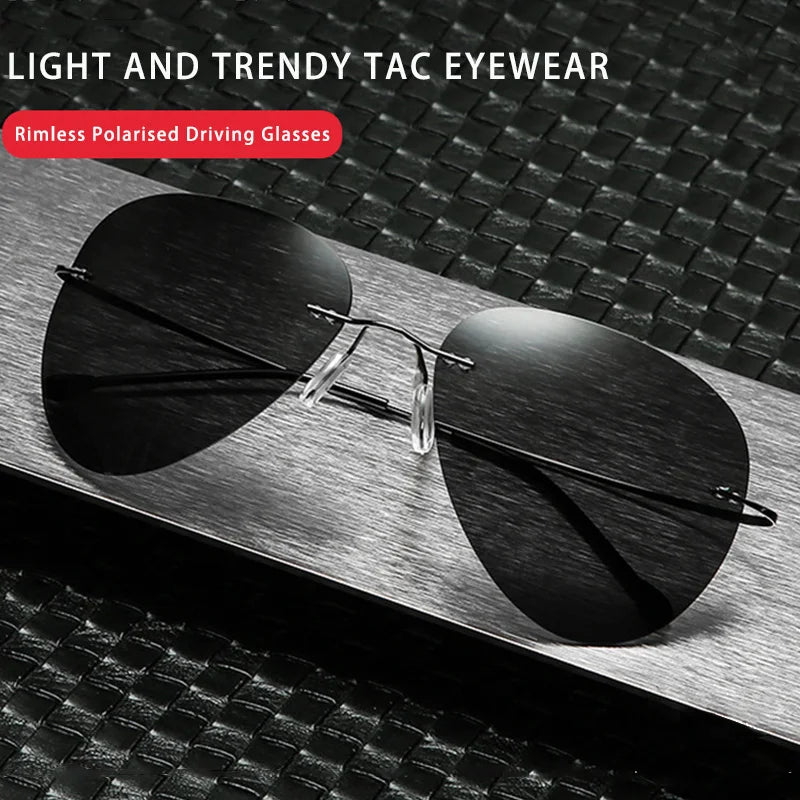 Gafas de Sol Caterside Polarizadas | Lentes Ultraligeras de Aleación de Titanio | Sin Montura