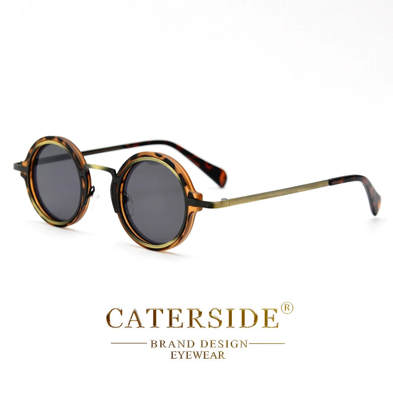 Gafas de Sol Polarizadas CATERSIDE | Redondas Retro | Marco Metal Punk