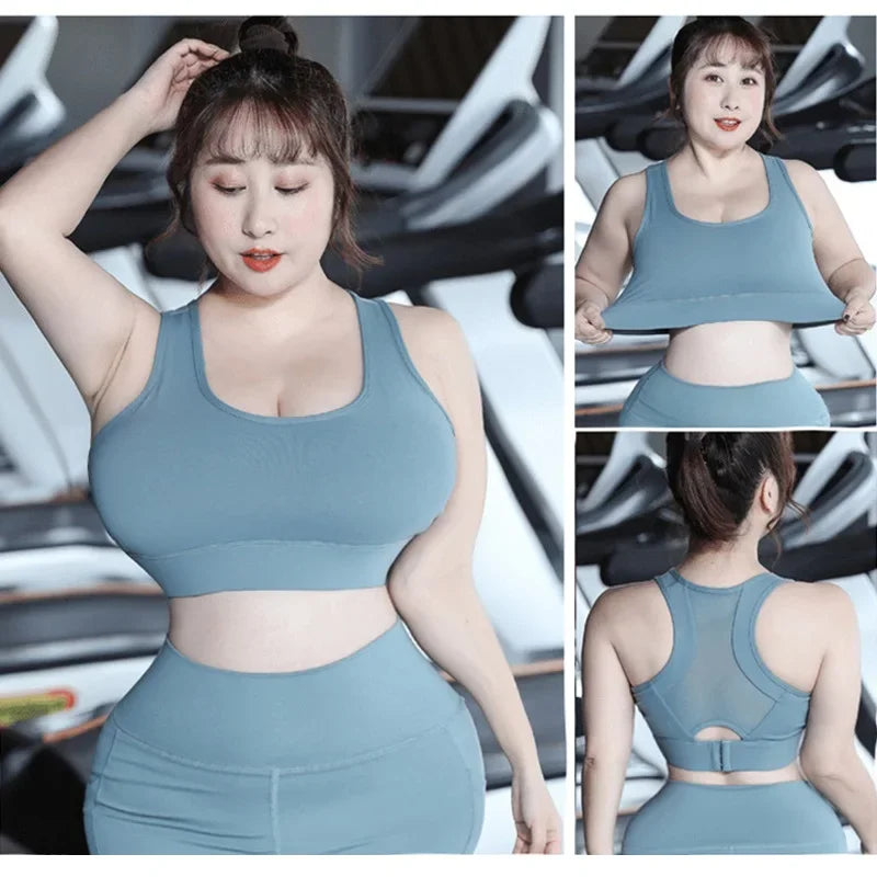Cloud Hide-Top deportivo de S-5XL para mujer, sujetador de Yoga, sostén push-up, camiseta de gimnasio BH, ropa deportiva a prueba de golpes, Top de talla grande