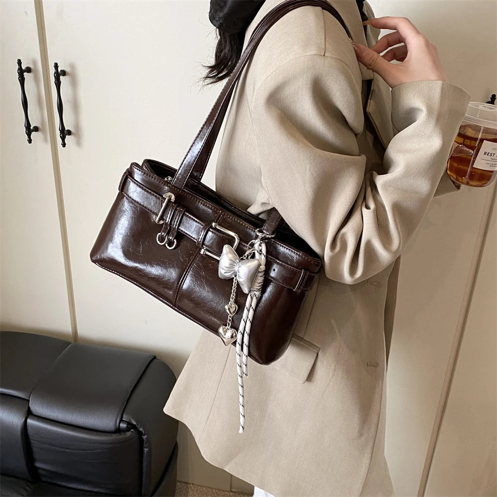 Bolso Hombro Diseño Hebilla Cinturón Lujo | Moda Versátil Tendencia Costa Rica