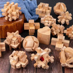 Juego de 3 uds. De rompecabezas de madera LuBan Lock, rompecabezas, juguetes de prueba IQ, juegos mentales educativos para adultos y niños, juego de enclavamiento desbloqueado