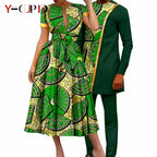 Vestido Dashiki Bazin Riche Africano Pareja | 2 Piezas | Tallas XS-6XL | Tico Trendy