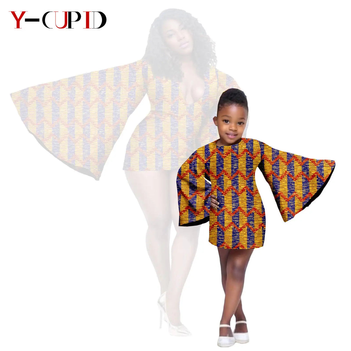 Vestido Dashiki y Mini Capa Madre e Hija | Tico Trendy