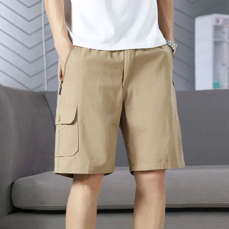 Pantalones Cortos Cargo para Hombre | Cintura Elástica y Cordón | Tallas Grandes | Ticotrendy