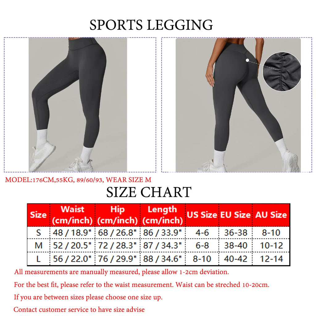 Pantalones de Yoga VEQKING con Pliegues Invisibles para Mujer, Leggings Deportivos de Cintura Alta, Levanta Glúteos, Secado Rápido, Ropa Deportiva para Gimnasio