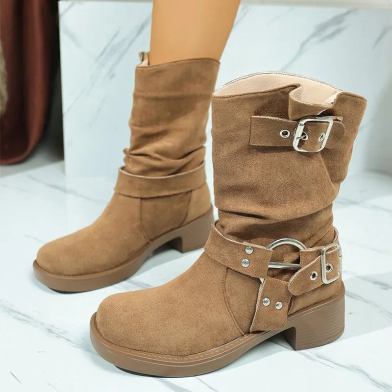 Botines de Plataforma | Ante Sintético | Estilo Urbano | Mujer