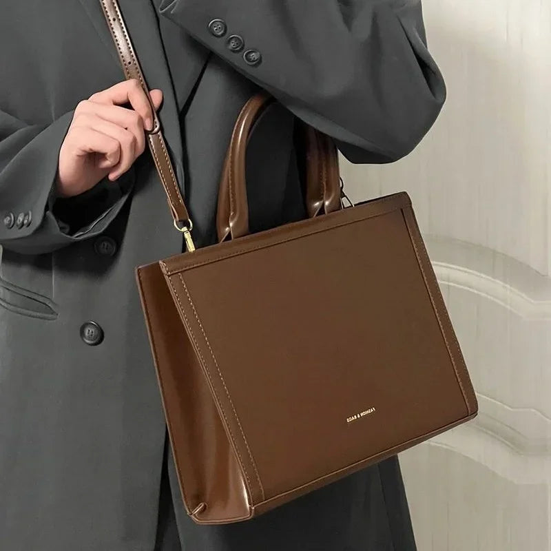 Bolso Mensajero Vintage Mujer Gran Capacidad Cuero PU