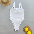 Traje De Baño Sexy De Una Pieza Cintura Alta Playa Verano Mujer