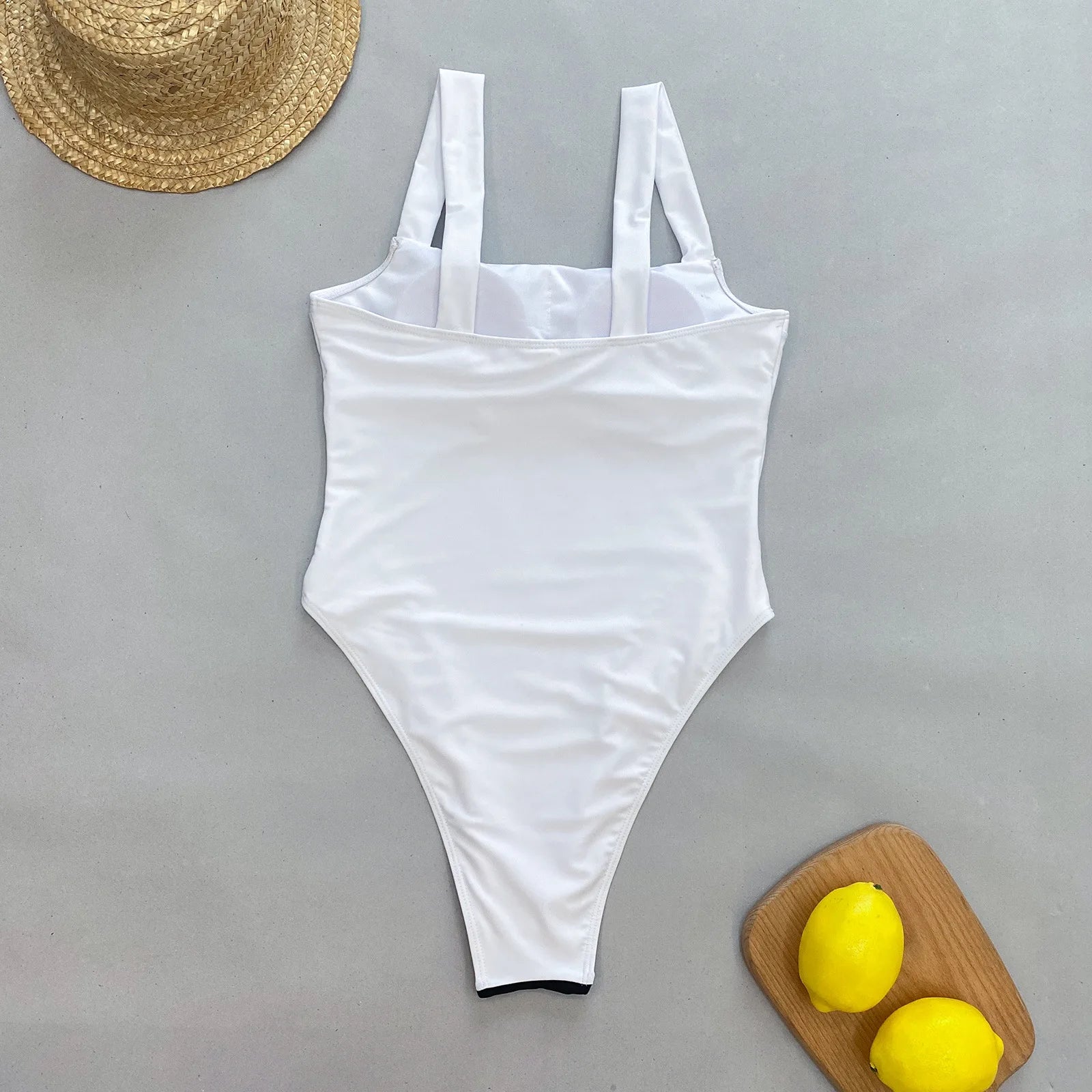 Traje De Baño Sexy De Una Pieza Cintura Alta Playa Verano Mujer