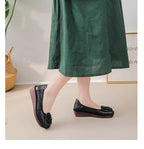 Mocasines Étnicos De Flores | Cuero Genuino Estilo Retro Lujoso Casual