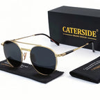 Gafas De Sol Circulares Hombre | Polarizadas UV400 Montura Metal Retro | Casual Clásico