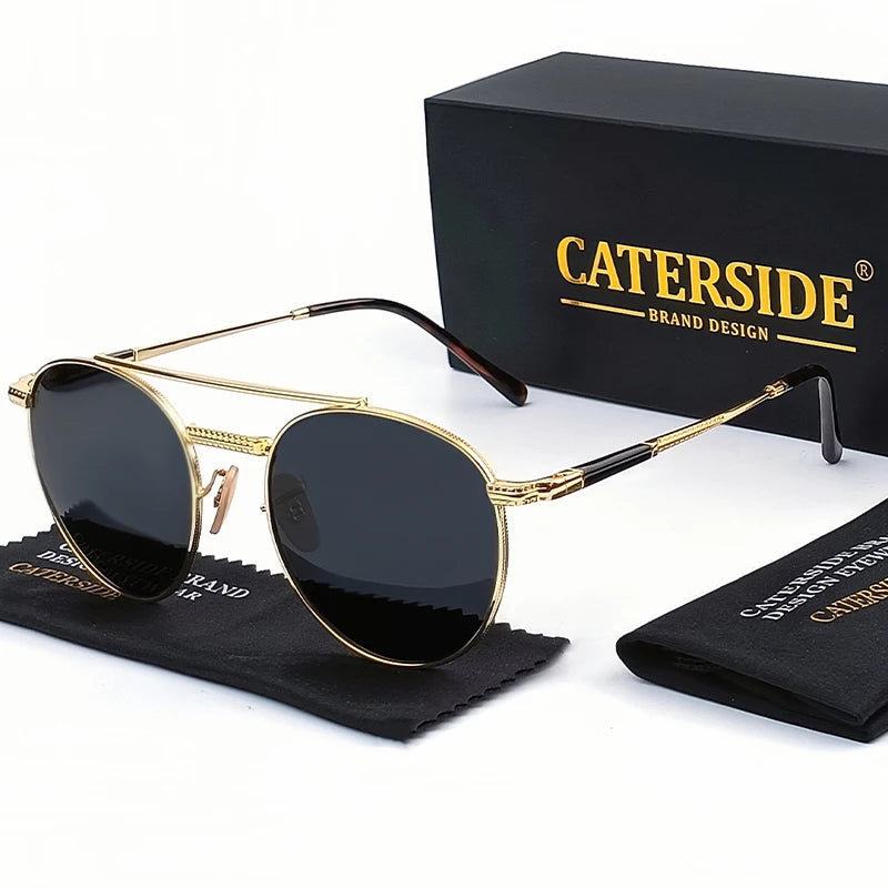 Gafas De Sol Circulares Hombre | Polarizadas UV400 Montura Metal Retro | Casual Clásico