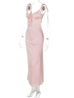 Vestido Midi Y2K | Espalda Descubierta y Tirantes Finos | Fiesta Dulzura