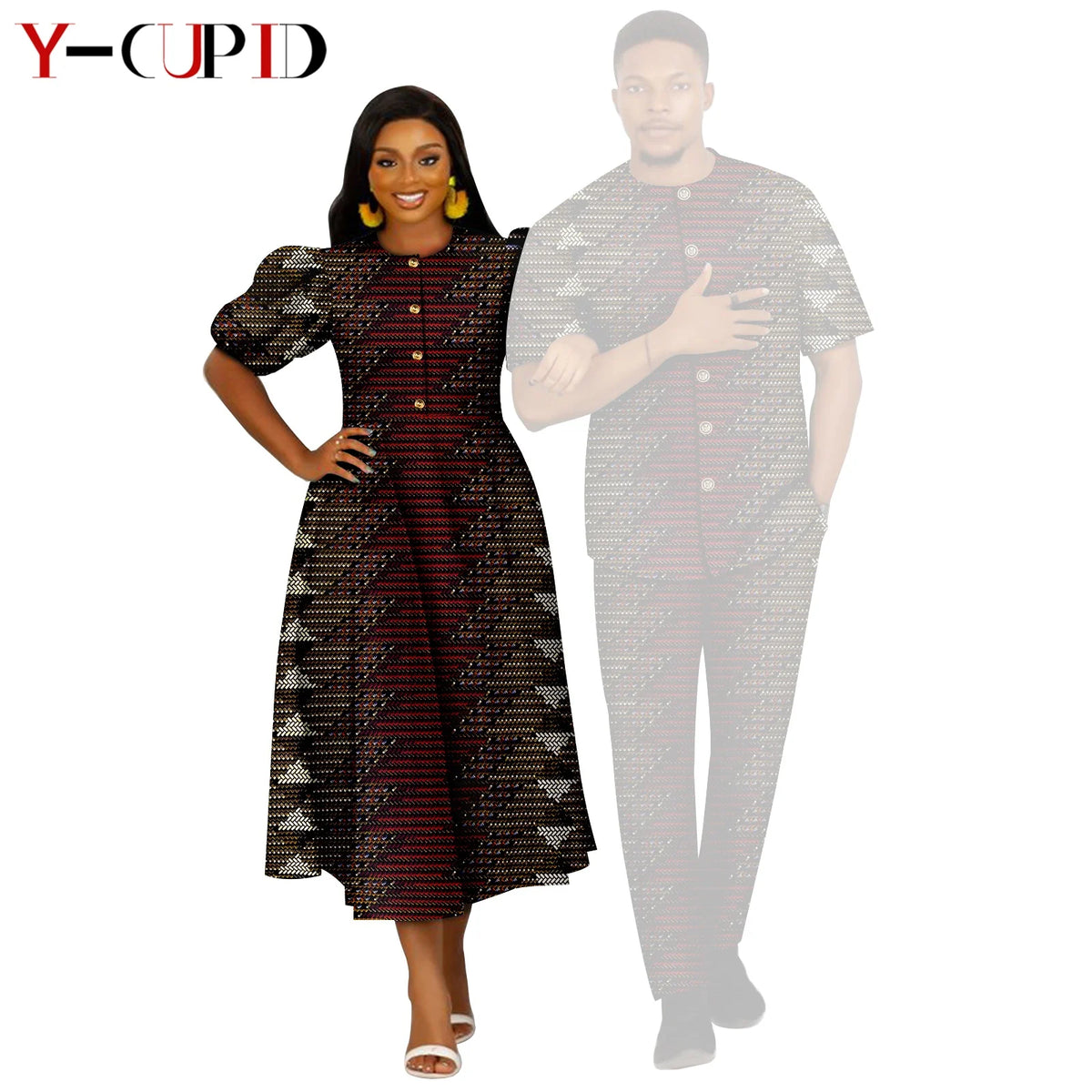 Vestido Estampado Africano Dashiki Pareja | Camisa y Pantalón | Tallas S-6XL | Tico Trendy