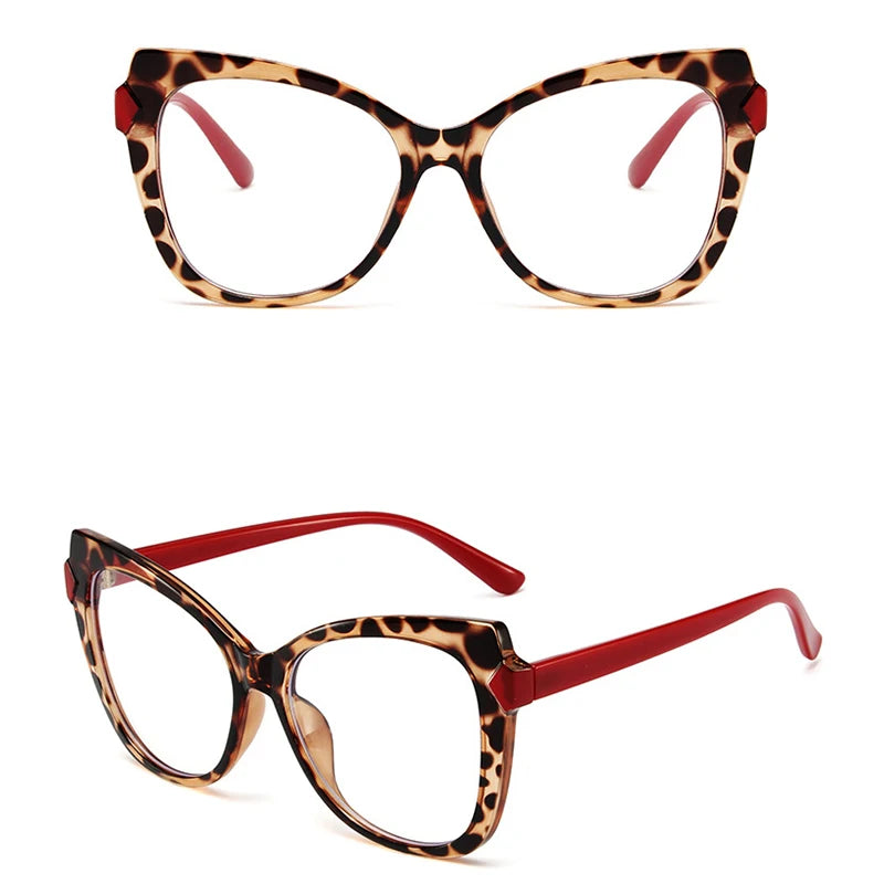 Montura Gafas Ojo Gato Lujo Personalidad | Protección Luz Azul Óptica Titanio Plástico