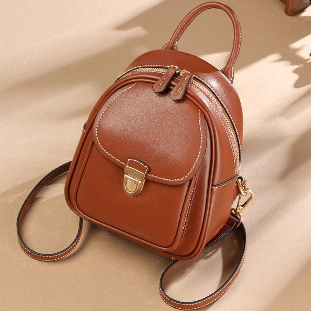LAORENTOU-mochila de cuero dividido para mujer, bolso de mano para chica, de gran capacidad, para ir al trabajo, ocio, viaje, 2025